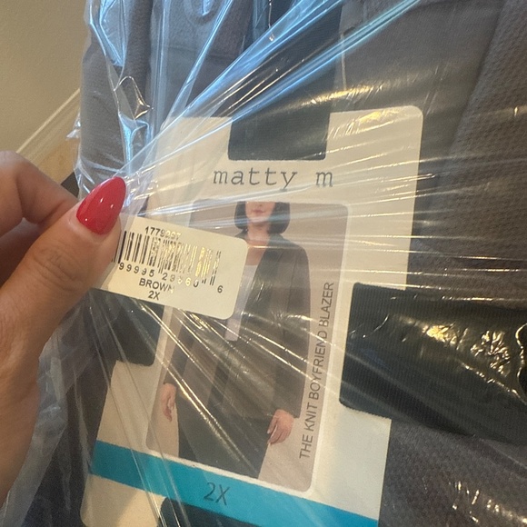 Matty M Women's Knit Boyfriend Blazer (gray) - Picture 3 of 3